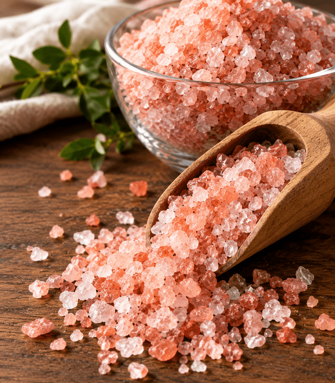 Himalayan pink edible salt crystals
