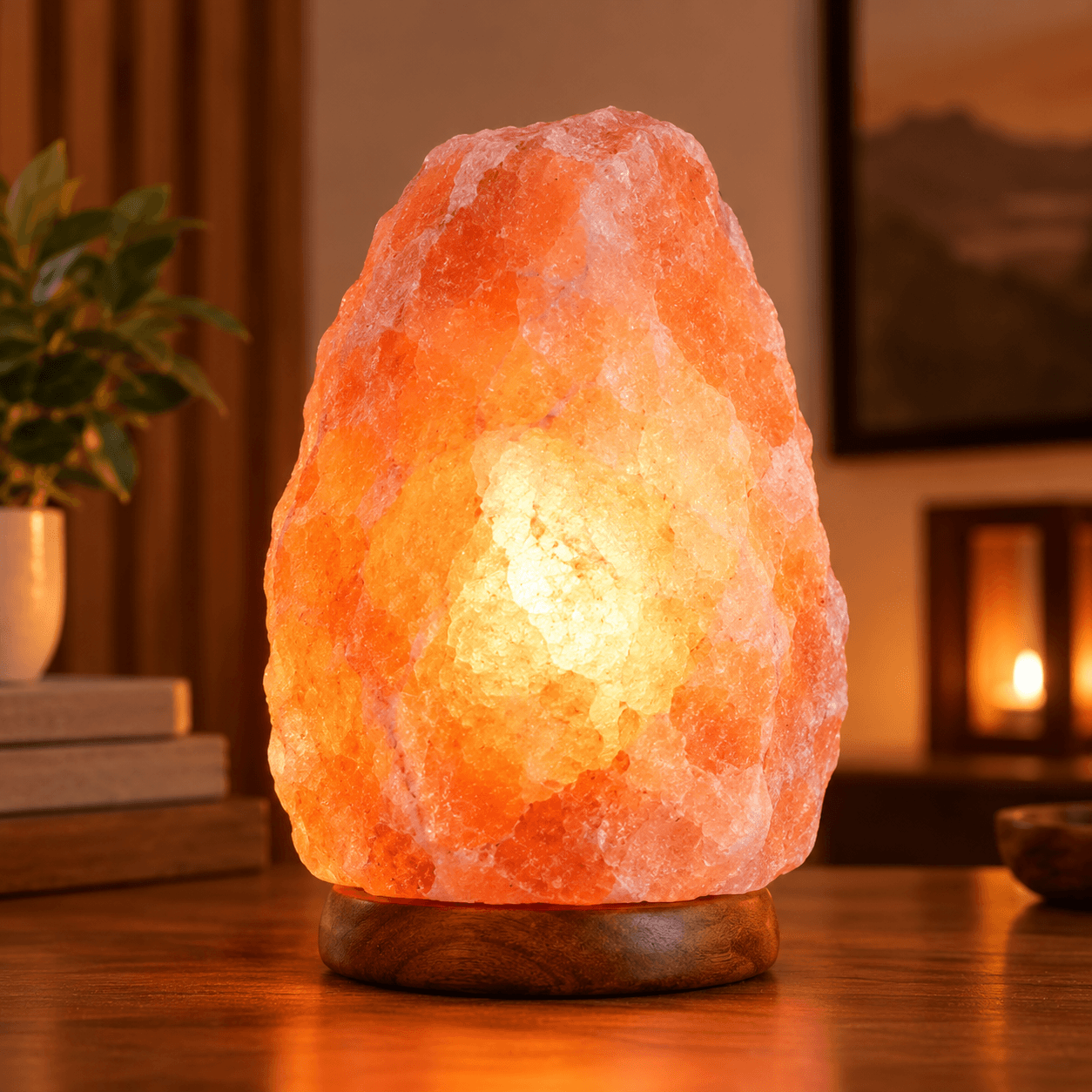 Natural-shape Himalayan salt lamp
